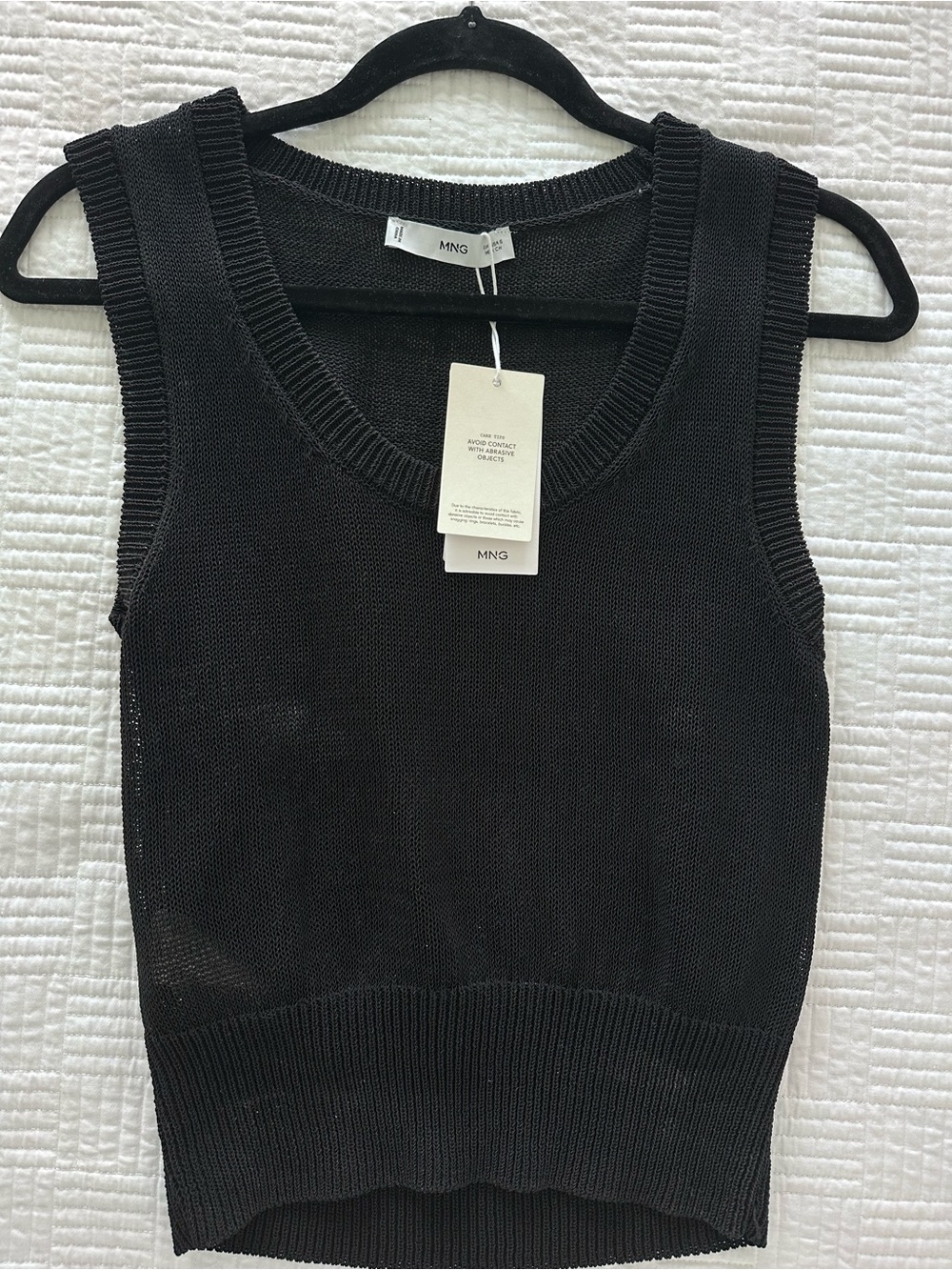 Mango Black Knit Tank Top
